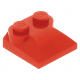 LEGO kocka 2x2 tetején kettő bütyökkel és ívelt résszel, piros (47457)